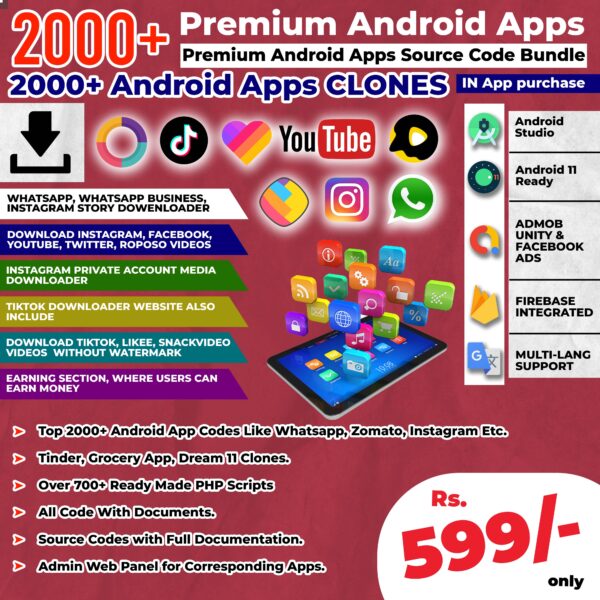 2000+ Android Apps Source Codes