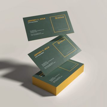 Stack business card mockup with floating card