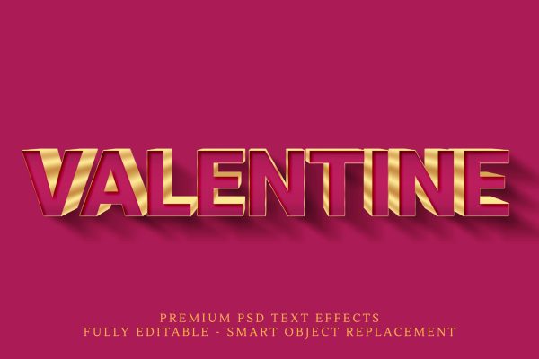 Happy Valentine text style effect psd